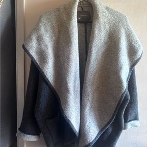 Anthropologie Gray and Black Layered Poncho